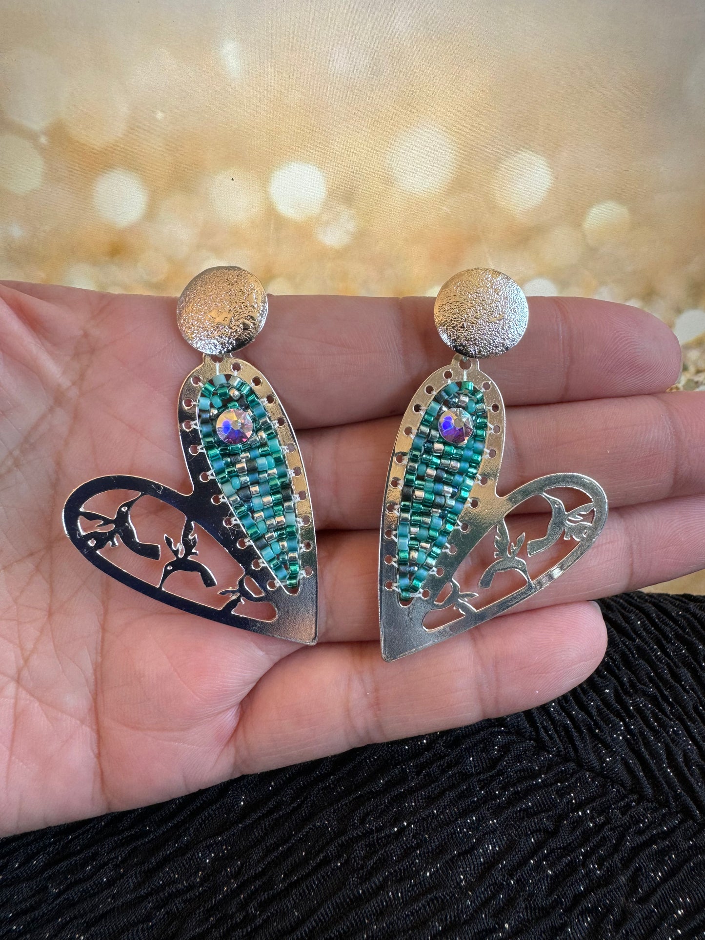 CORAZÓN COLIBRÍ PLATA